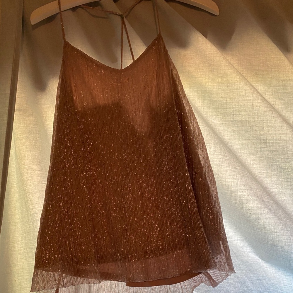 Express M lined shimmer party top